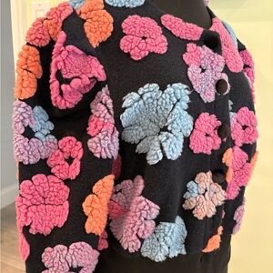 Floral Textured Jacket with Colorful Accents